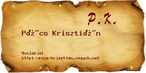 Pócs Krisztián névjegykártya